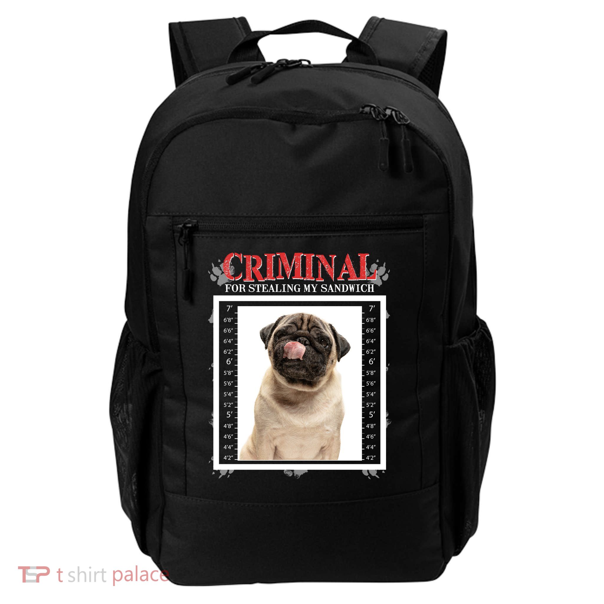Custom Photo Dog Criminal For Stealing My Sandwich Daily Commute Backpack