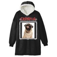 Custom Photo Dog Criminal For Stealing My Sandwich Hooded Wearable Blanket