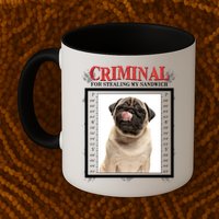 Custom Photo Dog Criminal For Stealing My Sandwich Mug