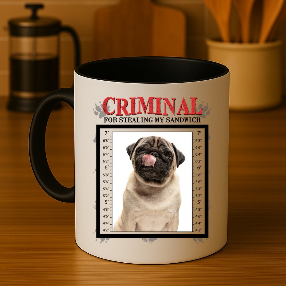 Custom Photo Dog Criminal For Stealing My Sandwich Mug