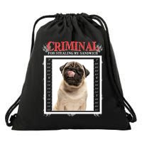 Custom Photo Dog Criminal For Stealing My Sandwich Drawstring Bag