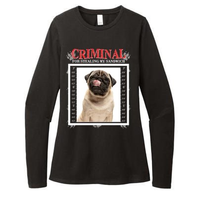 Custom Photo Dog Criminal For Stealing My Sandwich Womens CVC Long Sleeve Shirt