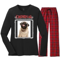 Custom Photo Dog Criminal For Stealing My Sandwich Women's Long Sleeve Flannel Pajama Set 