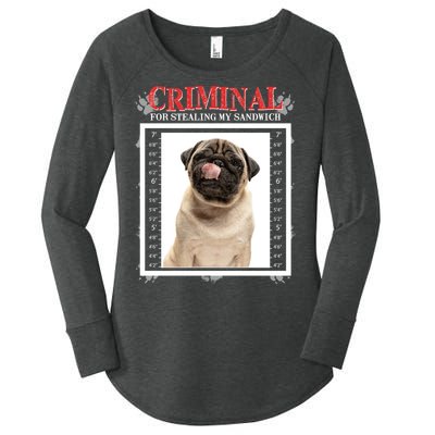 Custom Photo Dog Criminal For Stealing My Sandwich Women's Perfect Tri Tunic Long Sleeve Shirt