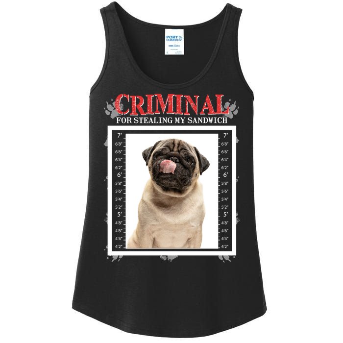 Custom Photo Dog Criminal For Stealing My Sandwich Ladies Essential Tank