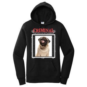 Custom Photo Dog Criminal For Stealing My Sandwich Women's Pullover Hoodie