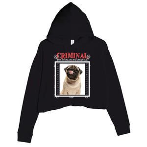 Custom Photo Dog Criminal For Stealing My Sandwich Crop Fleece Hoodie