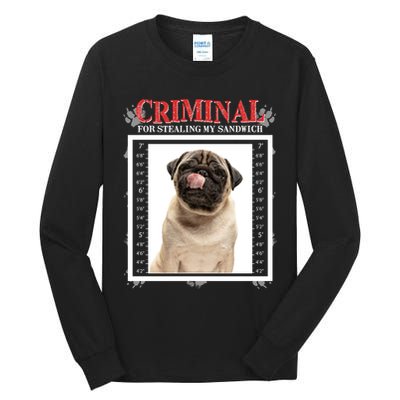 Custom Photo Dog Criminal For Stealing My Sandwich Tall Long Sleeve T-Shirt