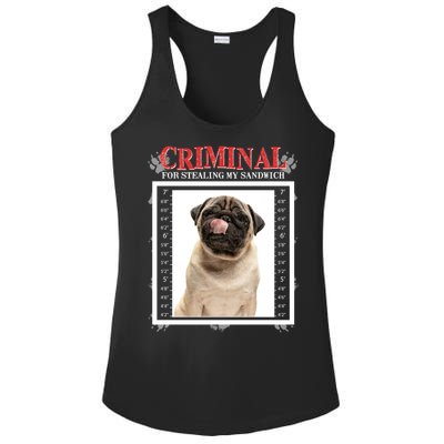 Custom Photo Dog Criminal For Stealing My Sandwich Ladies PosiCharge Competitor Racerback Tank