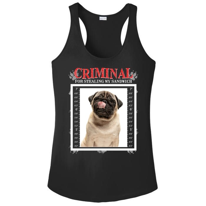 Custom Photo Dog Criminal For Stealing My Sandwich Ladies PosiCharge Competitor Racerback Tank