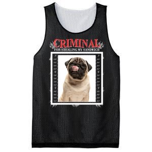 Custom Photo Dog Criminal For Stealing My Sandwich Mesh Reversible Basketball Jersey Tank