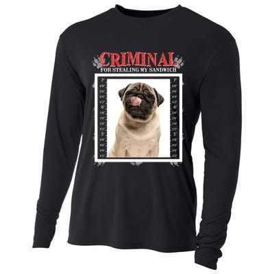Custom Photo Dog Criminal For Stealing My Sandwich Cooling Performance Long Sleeve Crew