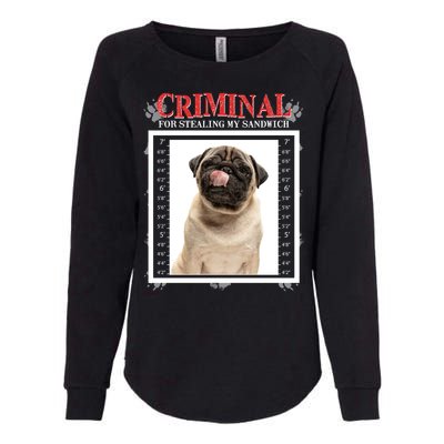 Custom Photo Dog Criminal For Stealing My Sandwich Womens California Wash Sweatshirt