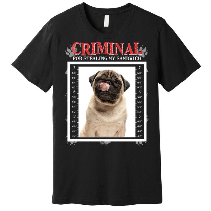 Custom Photo Dog Criminal For Stealing My Sandwich Premium T-Shirt