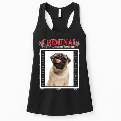 Custom Photo Dog Criminal For Stealing My Sandwich Womens Tank Top