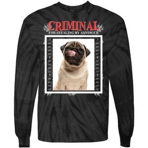 Custom Photo Dog Criminal For Stealing My Sandwich Tie-Dye Long Sleeve Shirt