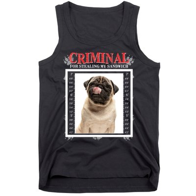 Custom Photo Dog Criminal For Stealing My Sandwich Tank Top