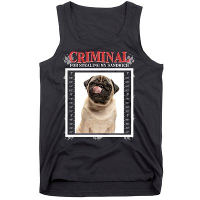 Custom Photo Dog Criminal For Stealing My Sandwich Tank Top