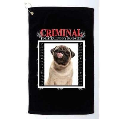 Custom Photo Dog Criminal For Stealing My Sandwich Platinum Collection Golf Towel