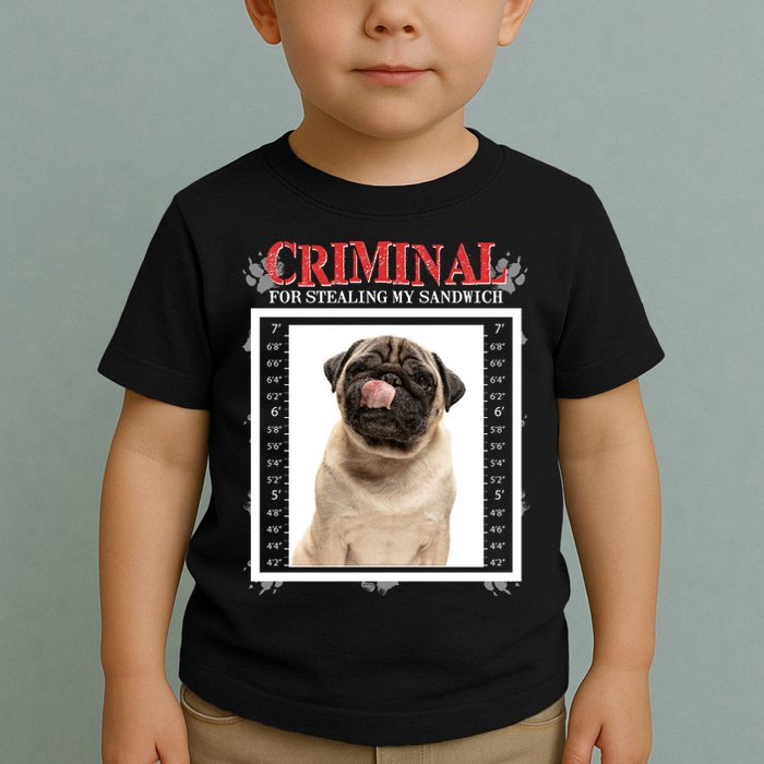 Custom Photo Dog Criminal For Stealing My Sandwich Toddler T-Shirt