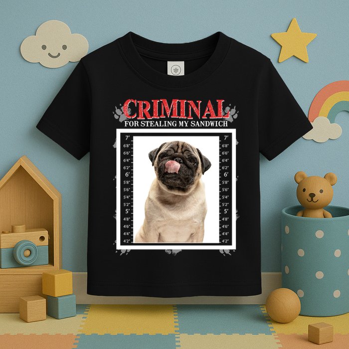 Custom Photo Dog Criminal For Stealing My Sandwich Toddler T-Shirt