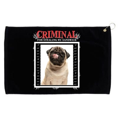 Custom Photo Dog Criminal For Stealing My Sandwich Grommeted Golf Towel