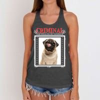 Custom Photo Dog Criminal For Stealing My Sandwich Women's Knotted Racerback Tank