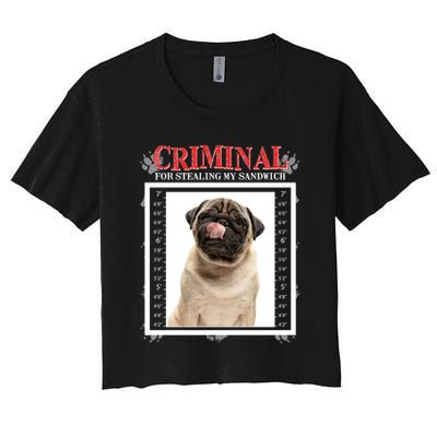 Custom Photo Dog Criminal For Stealing My Sandwich Crop Top