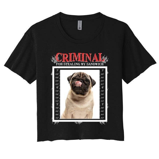 Custom Photo Dog Criminal For Stealing My Sandwich Crop Top