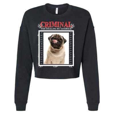 Custom Photo Dog Criminal For Stealing My Sandwich Cropped Pullover Crew