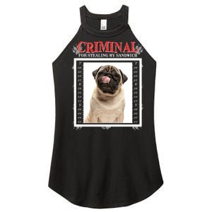 Custom Photo Dog Criminal For Stealing My Sandwich Women's Perfect Tri Rocker Tank