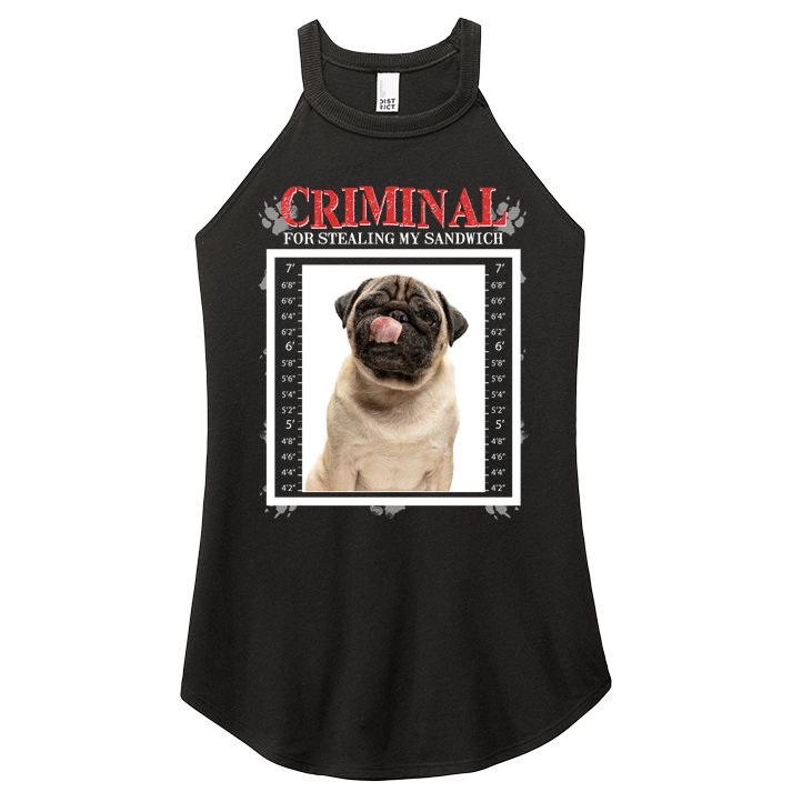 Custom Photo Dog Criminal For Stealing My Sandwich Women's Perfect Tri Rocker Tank
