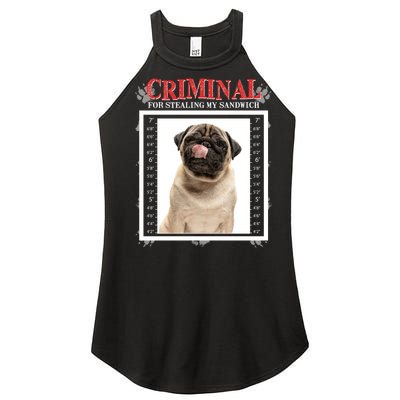 Custom Photo Dog Criminal For Stealing My Sandwich Women's Perfect Tri Rocker Tank