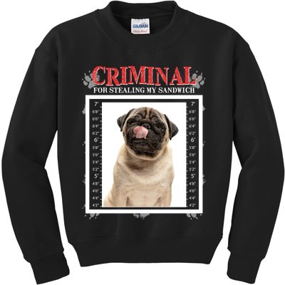 Custom Photo Dog Criminal For Stealing My Sandwich Kids Sweatshirt