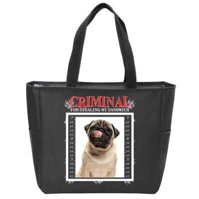 Custom Photo Dog Criminal For Stealing My Sandwich Zip Tote Bag