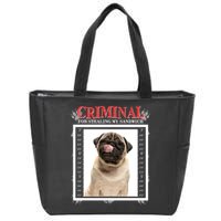 Custom Photo Dog Criminal For Stealing My Sandwich Zip Tote Bag