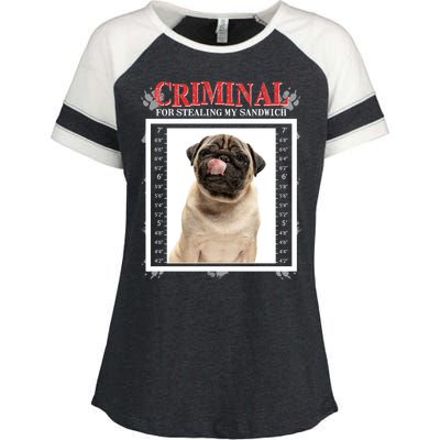 Custom Photo Dog Criminal For Stealing My Sandwich Enza Ladies Jersey Colorblock Tee