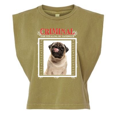 Custom Photo Dog Criminal For Stealing My Sandwich Garment-Dyed Women's Muscle Tee