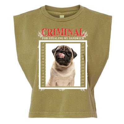 Custom Photo Dog Criminal For Stealing My Sandwich Garment-Dyed Women's Muscle Tee