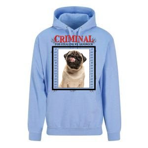 Custom Photo Dog Criminal For Stealing My Sandwich Unisex Surf Hoodie