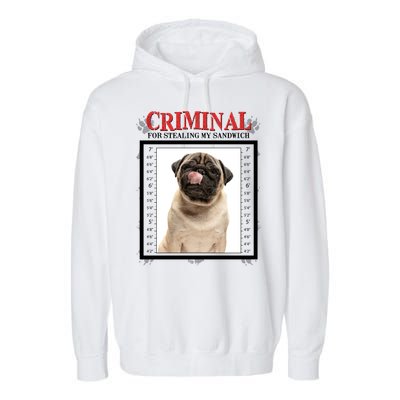 Custom Photo Dog Criminal For Stealing My Sandwich Garment-Dyed Fleece Hoodie