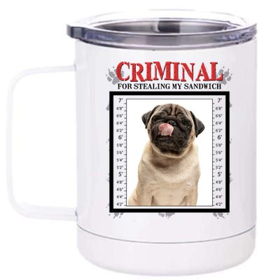 Custom Photo Dog Criminal For Stealing My Sandwich 12 oz Stainless Steel Tumbler Cup