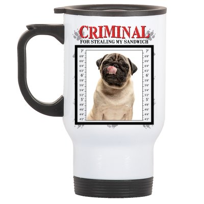 Custom Photo Dog Criminal For Stealing My Sandwich Stainless Steel Travel Mug