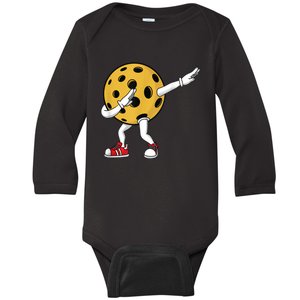 Cute Pickleball Design For Men Women Dab Pickleball Player Baby Long Sleeve Bodysuit