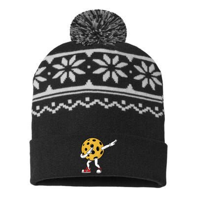 Cute Pickleball Design For Men Women Dab Pickleball Player USA-Made Snowflake Beanie