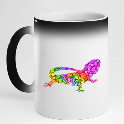 Colorful Polka Dot Bearded Dragon International Dot Day Meaningful Gift 11oz Black Color Changing Mug