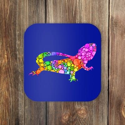 Colorful Polka Dot Bearded Dragon International Dot Day Meaningful Gift Coaster