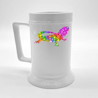 Colorful Polka Dot Bearded Dragon International Dot Day Meaningful Gift Beer Stein