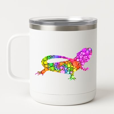 Colorful Polka Dot Bearded Dragon International Dot Day Meaningful Gift 12 oz Stainless Steel Tumbler Cup