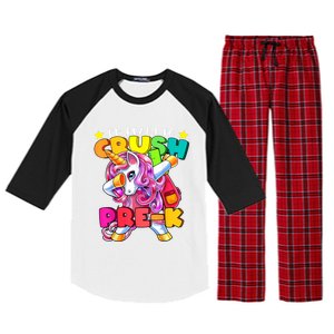 Crush PreK Dabbing Unicorn Back To School Girl Raglan Sleeve Pajama Set